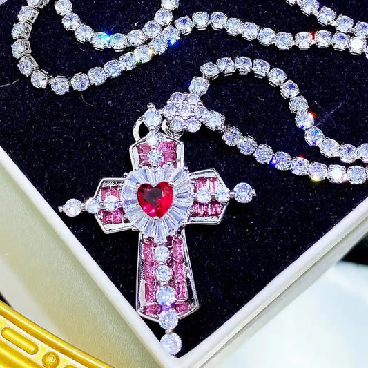 Divine Crush Crystal Heart Guardian Necklace, cute kawaii accessory for DDLG and ABDL adult little space