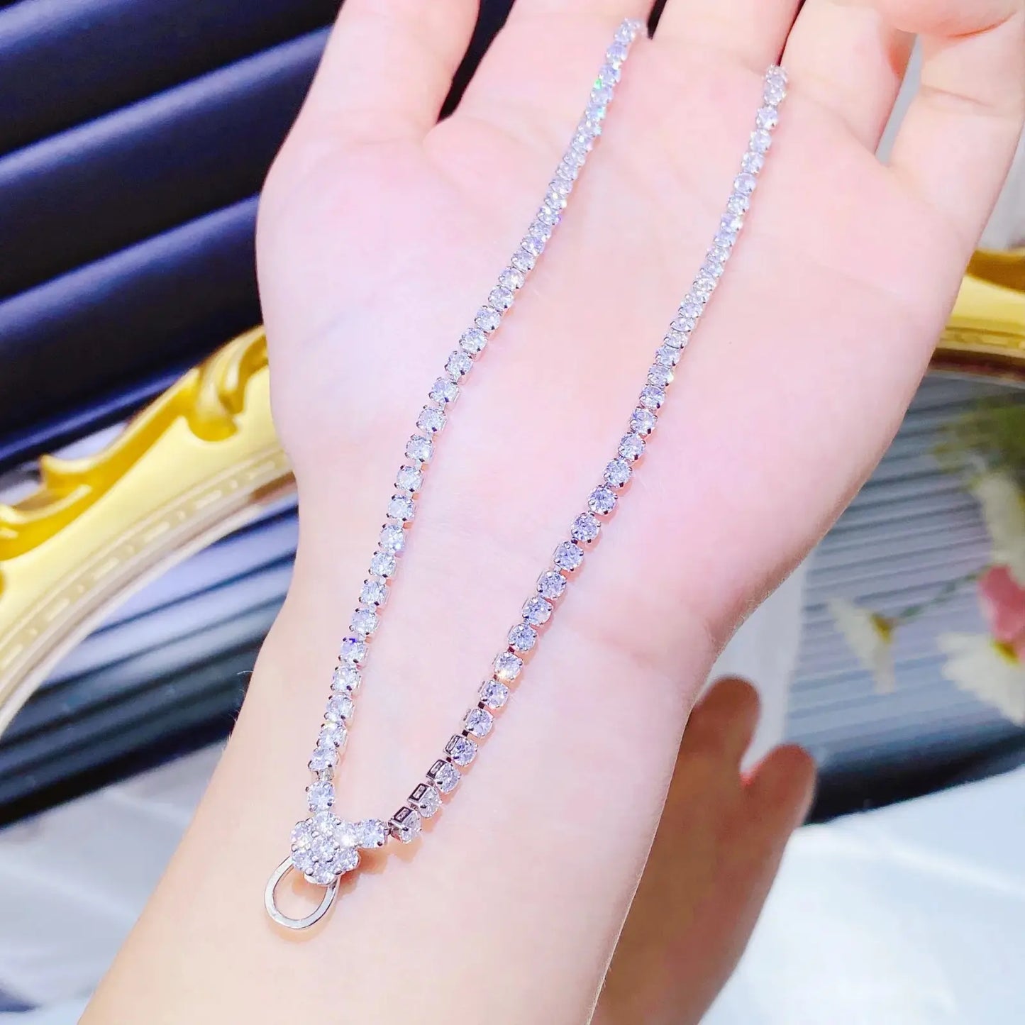 Divine Crush Glimmer Heart Guardian Necklace, sparkling crystal kawaii jewelry for DDLG and ABDL adults