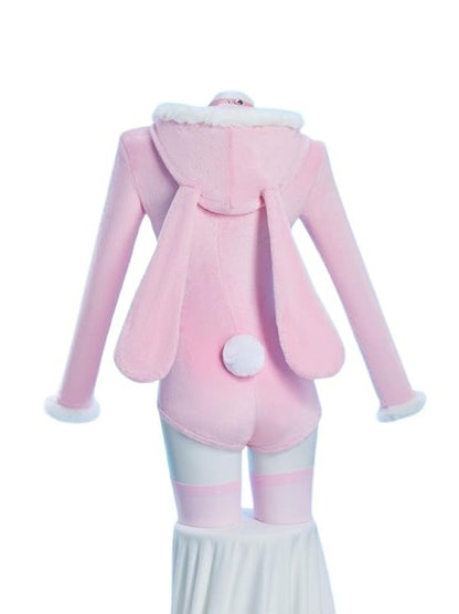 double bunny romper for little and caregiver play, abdl ddlg soft-life cute homewear