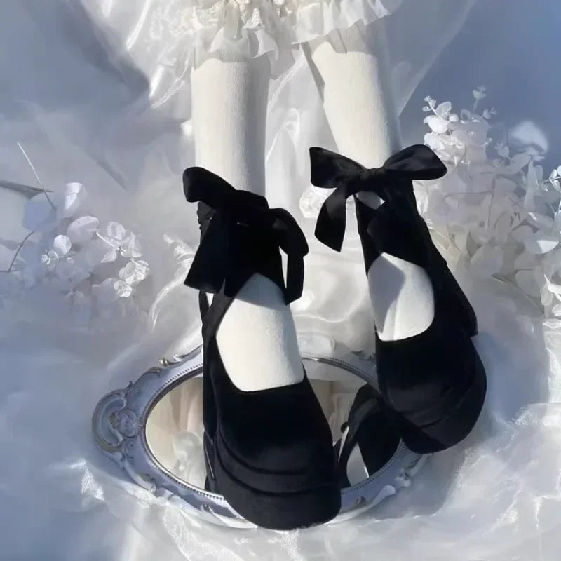 Dreamy suede lace-up platform heels, pastel kawaii, lolita, cutecore, alternative fashion and kawaii lifestyle for DDLG and ABDL