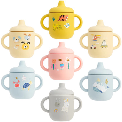 Pastel cutie sippy bottle with playful prints for DDLG, ABDL, and babycore cuddle time