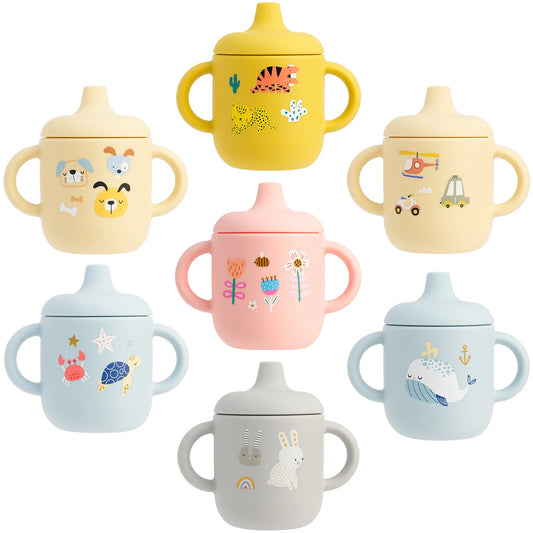 Pastel cutie sippy bottle with playful prints for DDLG, ABDL, and babycore cuddle time