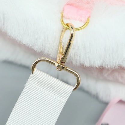 Fairycore lolita angel wings plush backpack with pastel plush material and heavenly kawaii vibes