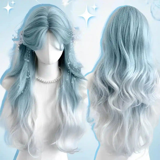 Blue Fairy Fantasy Aura Wig for Magical DDLG Star Character Style