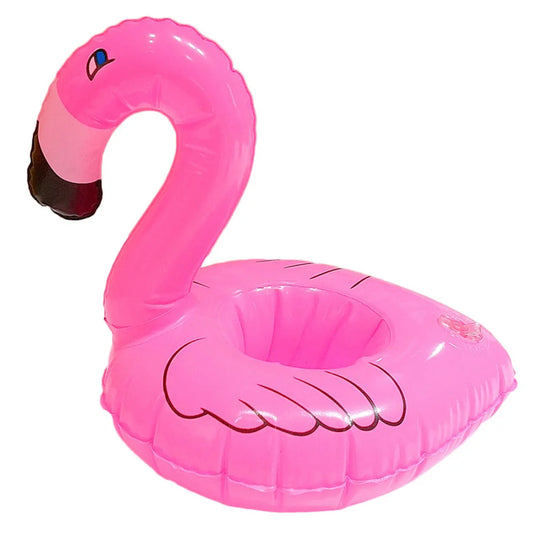 Flamingo Cup Holder Float in hot pink, cute DDLG/ABDL kawaii accessory for pool parties and summer fun