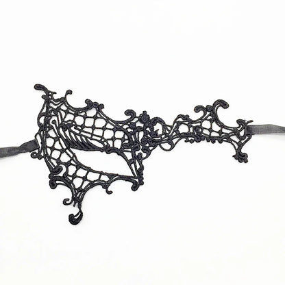 Flirty Midnight VIP Lace Mask in delicate black lace, perfect for kawaii, cutecore, and DDLG adventures