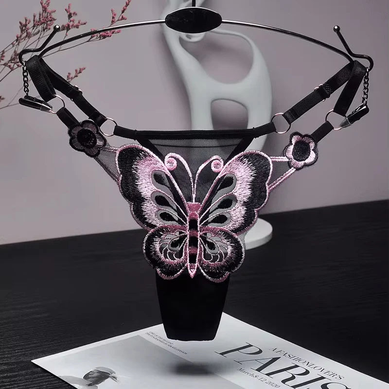 Flutter Free Butterfly Thong for DDLG, kawaii pastel lingerie with delicate butterfly accents