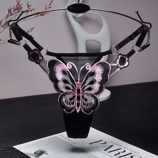 Flutter Free Butterfly Thong for DDLG, kawaii pastel lingerie with delicate butterfly accents