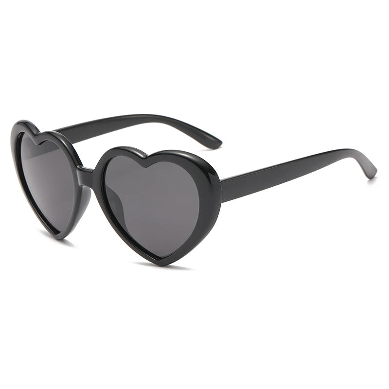 Black Free Spirit Love Sunglasses heart-shaped lenses kawaii ddlg abdl cute accessory
