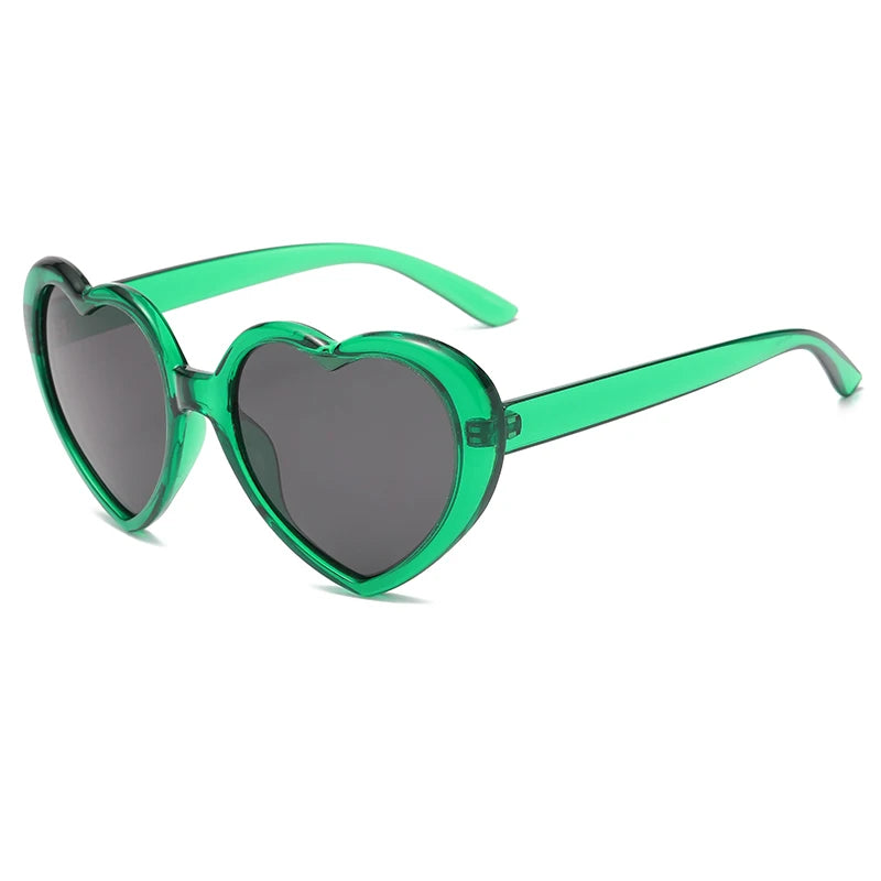 Green Free Spirit Love Sunglasses kawaii pastel heart lenses ddlg abdl trendy eyewear