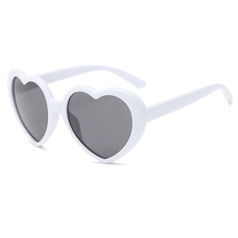 White Free Spirit Love Sunglasses kawaii ddlg abdl pastel heart-shaped lenses