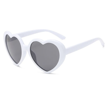 White Free Spirit Love Sunglasses kawaii ddlg abdl pastel heart-shaped lenses