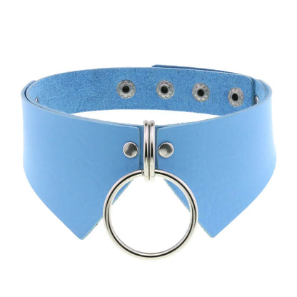 Charming frosted blue choker set, playful pastel fashion
