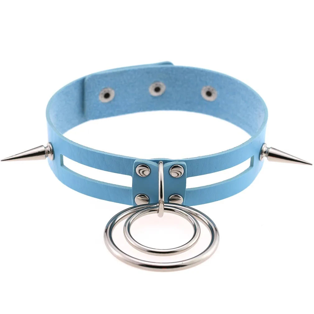 Chill vibes frosted blue choker, cute kawaii accessory for littles