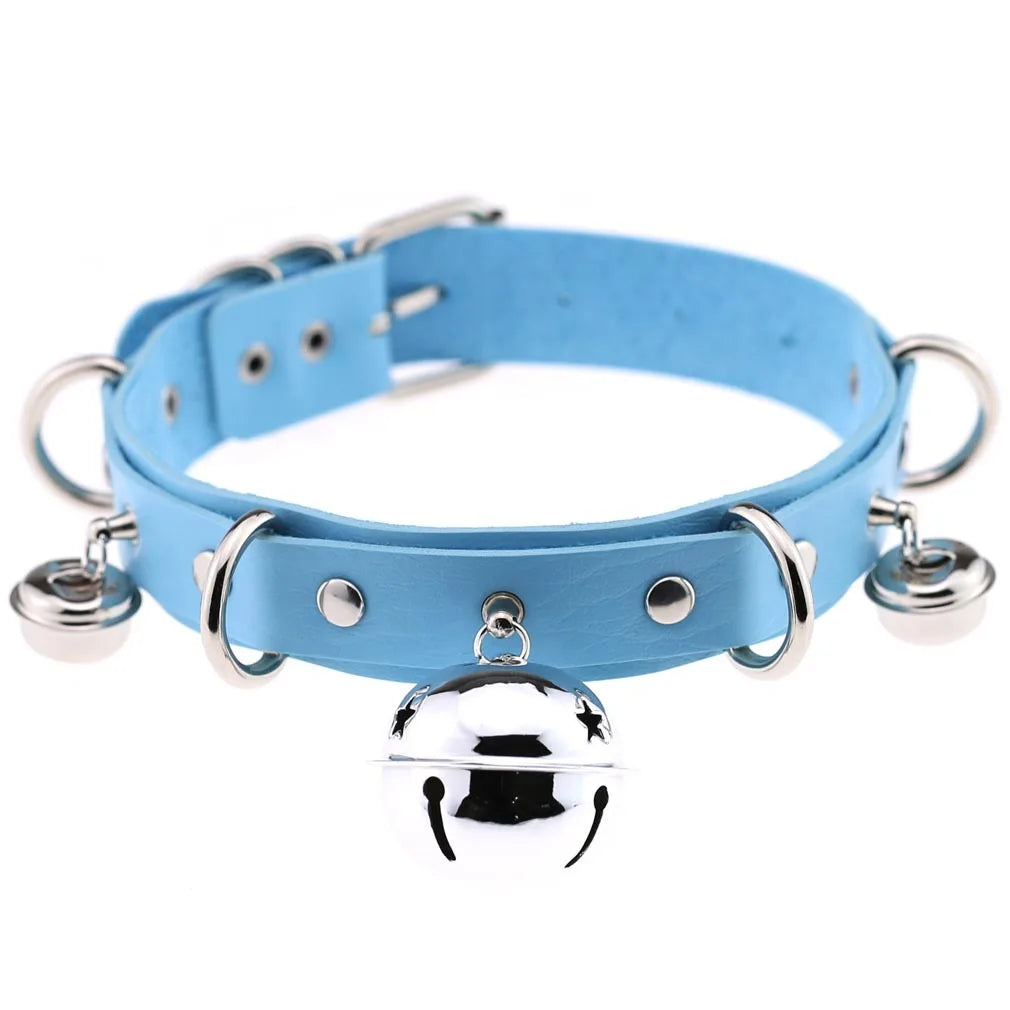 Ice glimmer frosted blue choker, kawaii pastel DDLG accessory