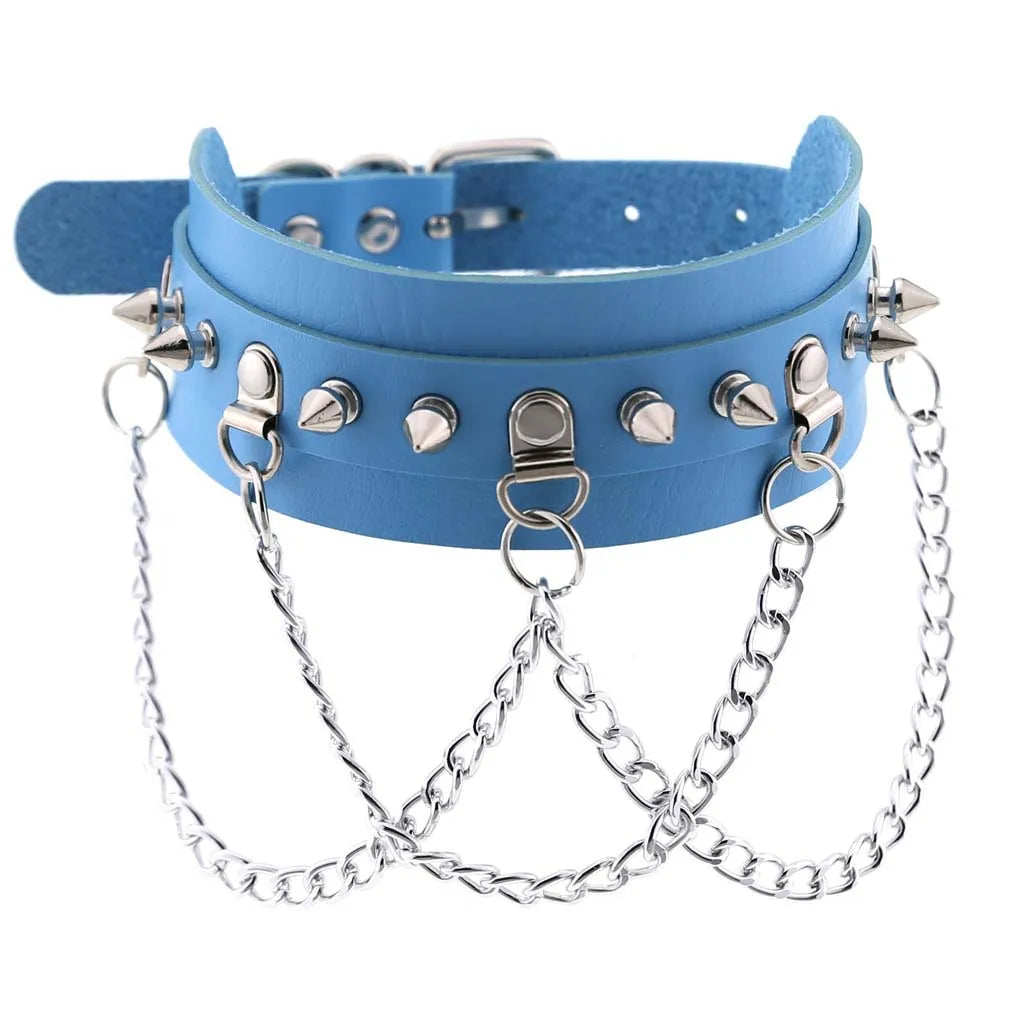 Ice princess frosted blue choker, cute DDLG kawaii accessory