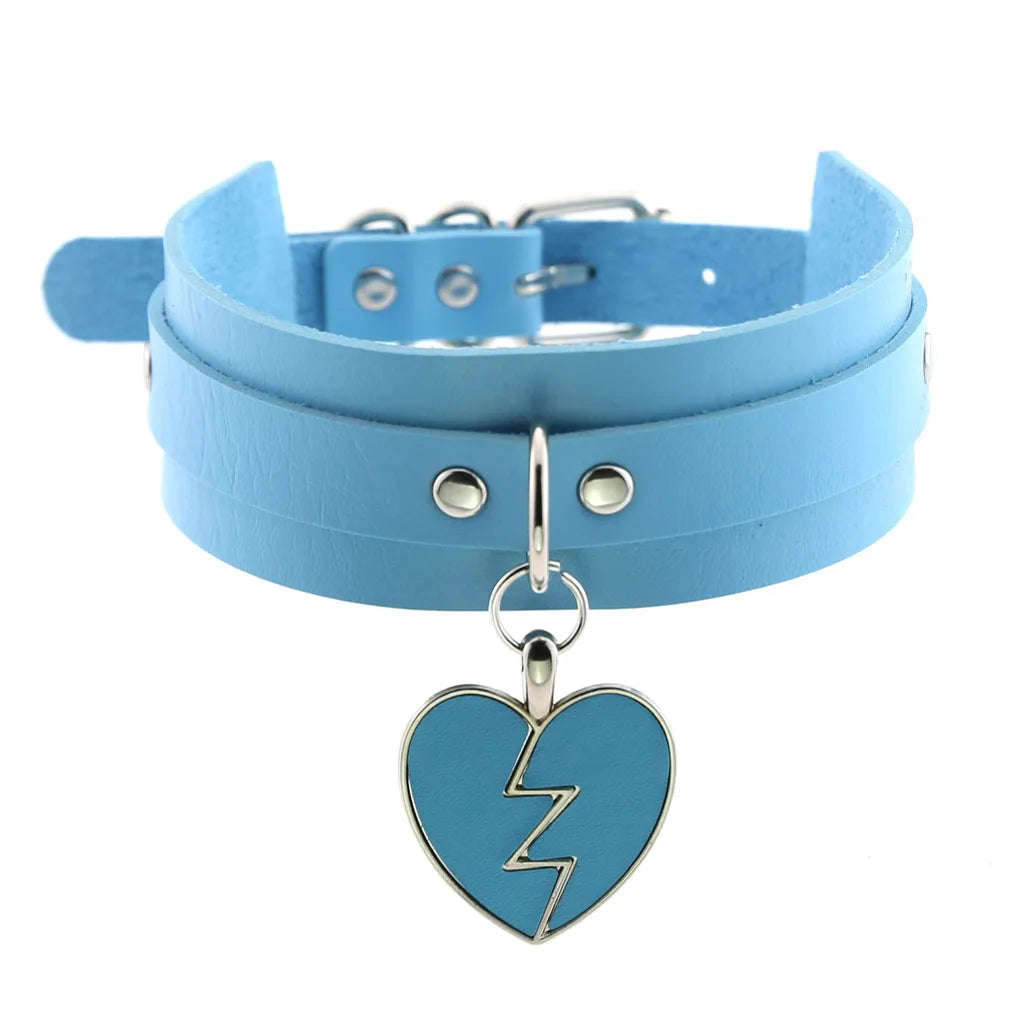 Icy sparkle frosted blue choker, kawaii pastel fashion accessory