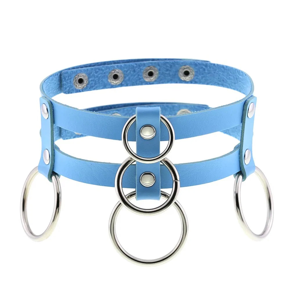 Playful charm frosted blue choker, cute cutecore accessory