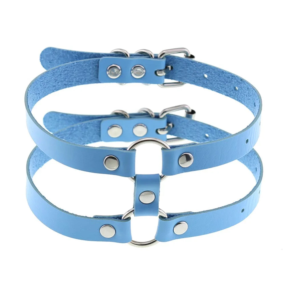 Playful detail frosted blue choker, cutecore accessory for littles