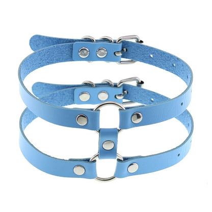 Playful detail frosted blue choker, cutecore accessory for littles