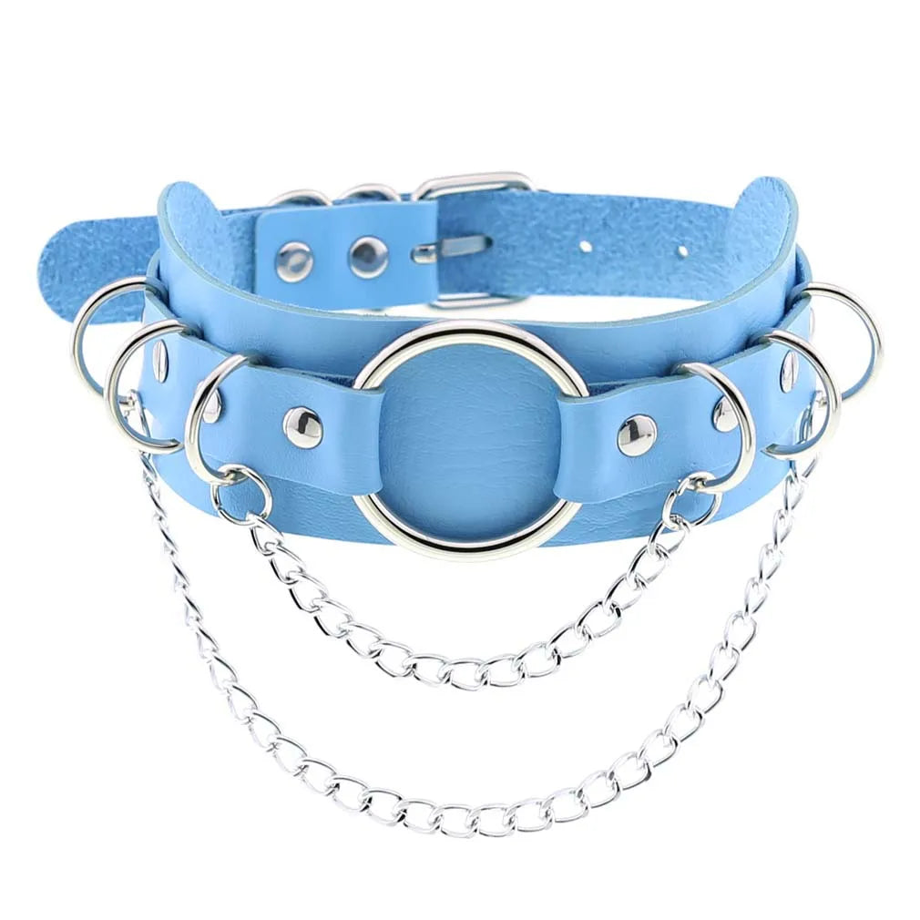 Winter vibe frosted blue choker, kawaii pastel accessory