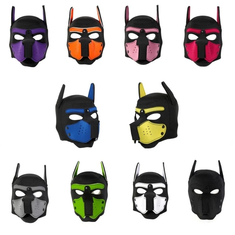 Complete furry pup mask set for DDLG, petplay, flirty sub play, and kawaii puppy roleplay.