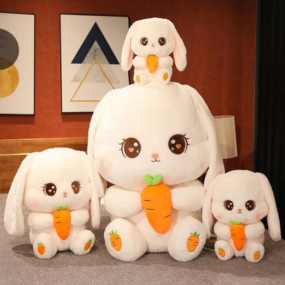 Giant Chibi Bunny Plush, fluffy kawaii toy for cuddles, gifts, and kawaii décor