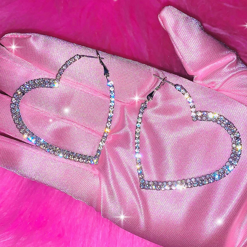 Glimmer Heart Sparkle Earrings, kawaii DDLG jewelry for playful cutecore baddie vibes