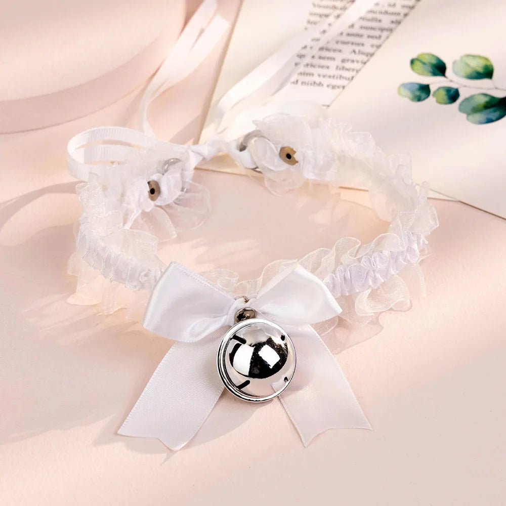 Good Girl Sweet Choker in crisp white, kawaii and adjustable for playful little space vibes ddlg