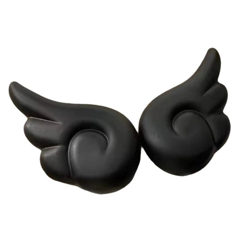 Gothic kawaii black angel wing charms – perfect for customizing Crocs or sneakers