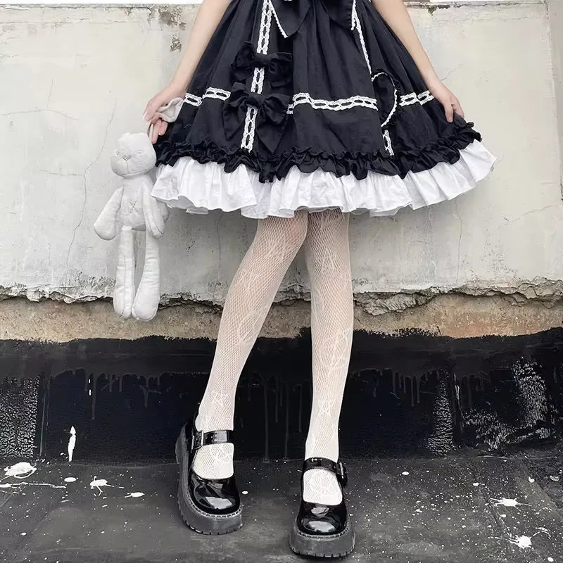 gothic pentacle mesh leggings occult vibes ddlg abdl edgy soft girl fashion