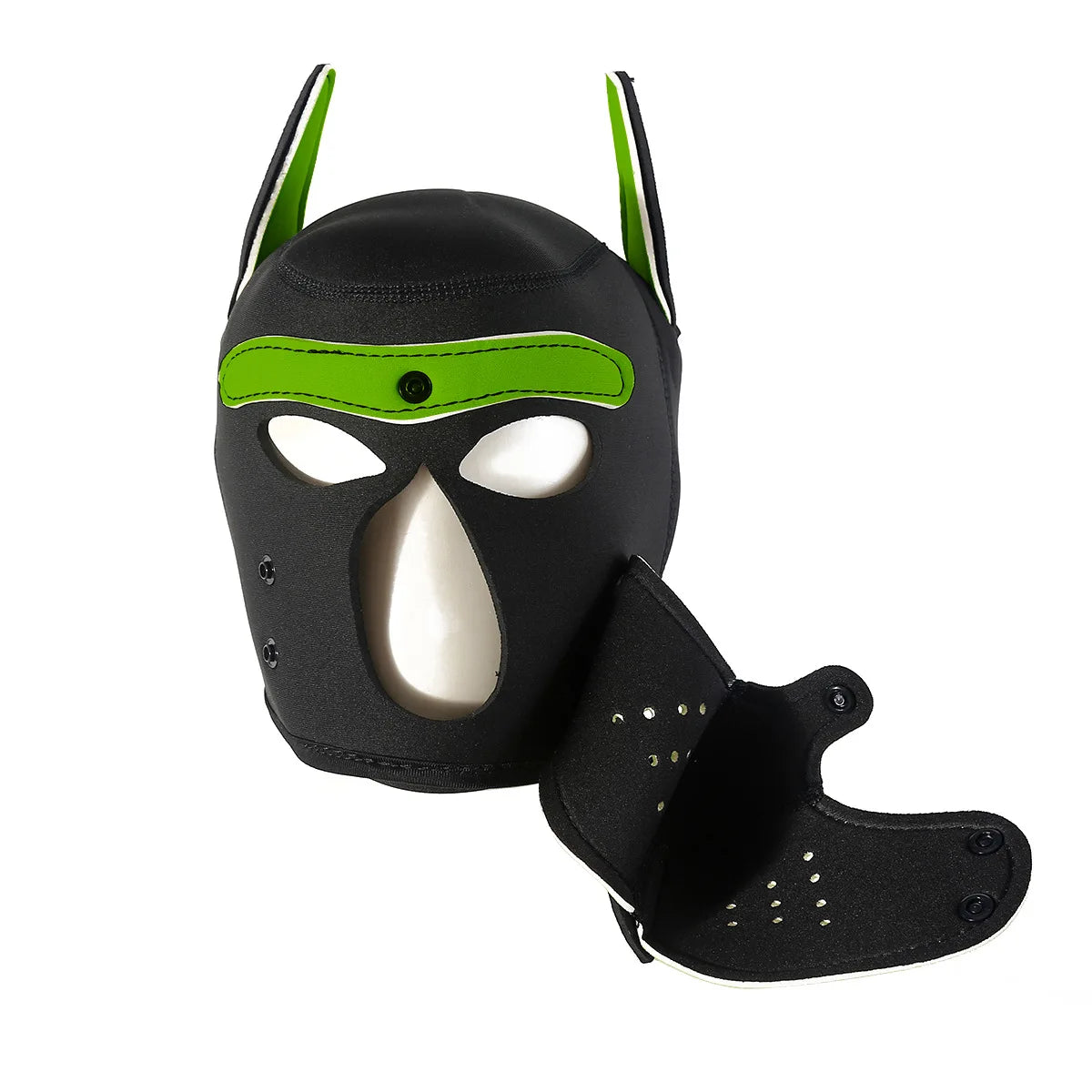 Green furry pup mask for DDLG, flirty sub petplay, and playful little puppy moments.