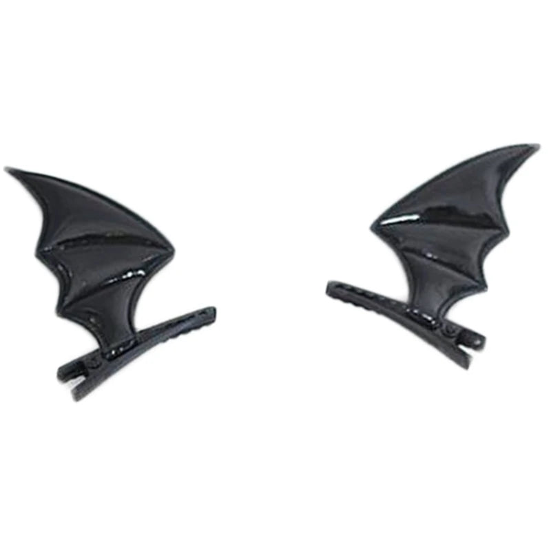 Halloween bat hair clip featuring gothic punk fusion design, perfect for costumes and daily style