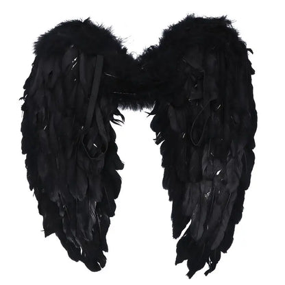 Black Halo Baby feather angel wings, darker fantasy DDLGirl style