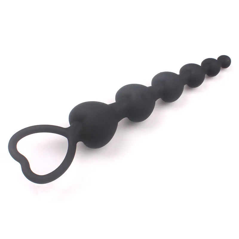 Heartbeat Skips Plug in black silicone with 6 graduated hearts, bold baddie babygirl ddlg cutecore vibes