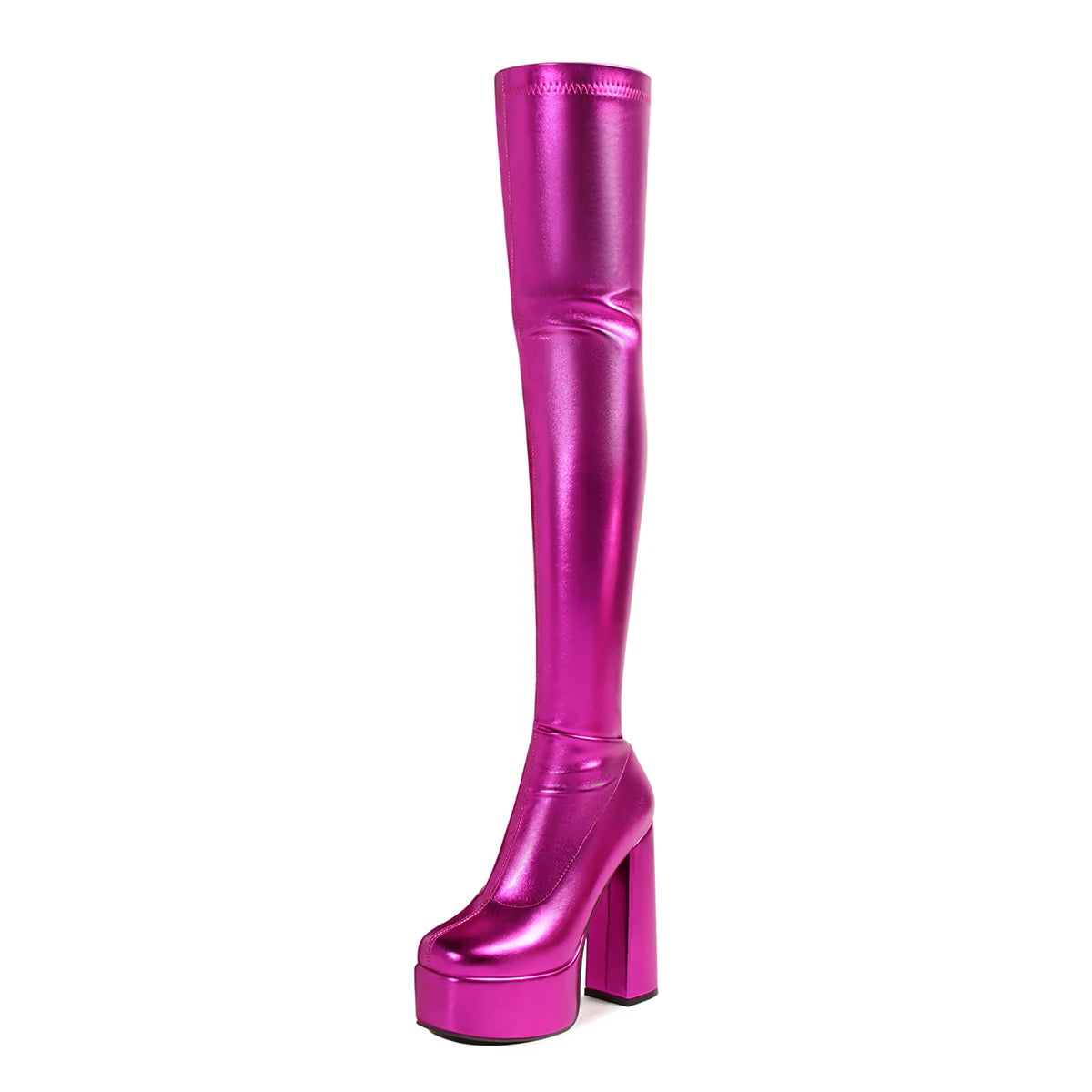 Hot Pink Chrome Platform Heels, kawaii babygirl & cutecore glam, bratty DDLG energy, comfy chunky lift