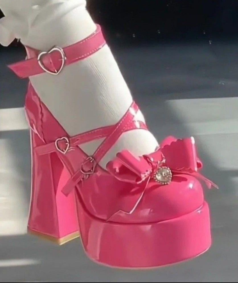 Hot Pink Voltage Heels in bold shades with varied heel styles, perfect for DDLG, cutecore, baddie, and kawaii fashion lovers looking to make a statement