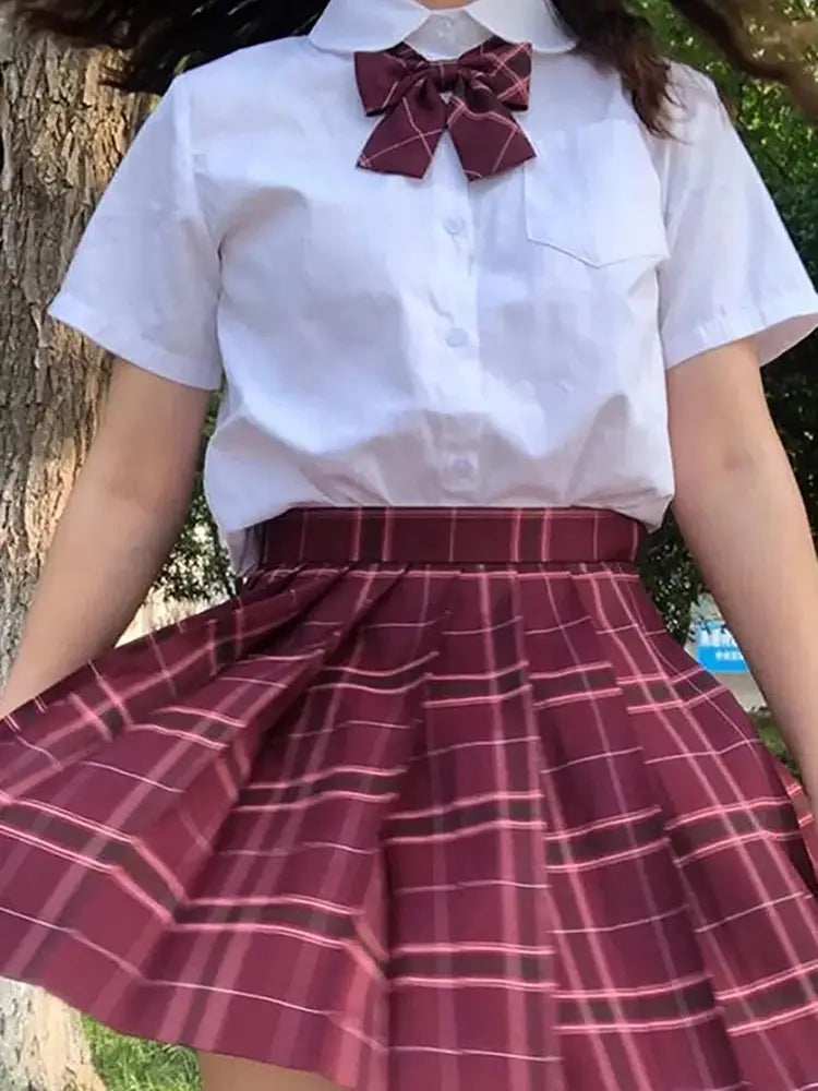 Iconic Preppy Plaid Skirt Red Persian, bold plaid pleated skirt for kawaii, DDLG, and baddie outfits