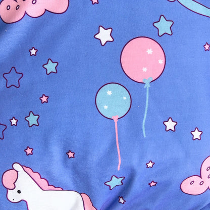 Indigo unicorn potty training pants with magical cutecore design, soft cotton-poly DDLG ABDL vibes