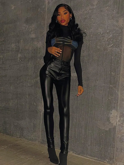 Infrared Heat Vision Bodysuit with black base, glowing thermal print, and daring cutout for DDLG and ABDL play