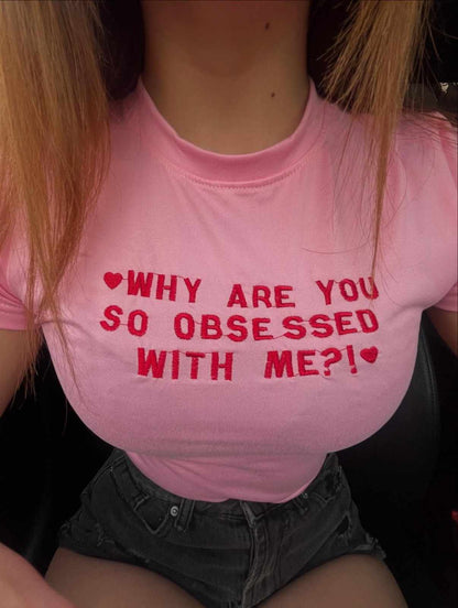 Jealous Much slogan crop top, baddie ddlg kawaii dollcore fitted baby tee