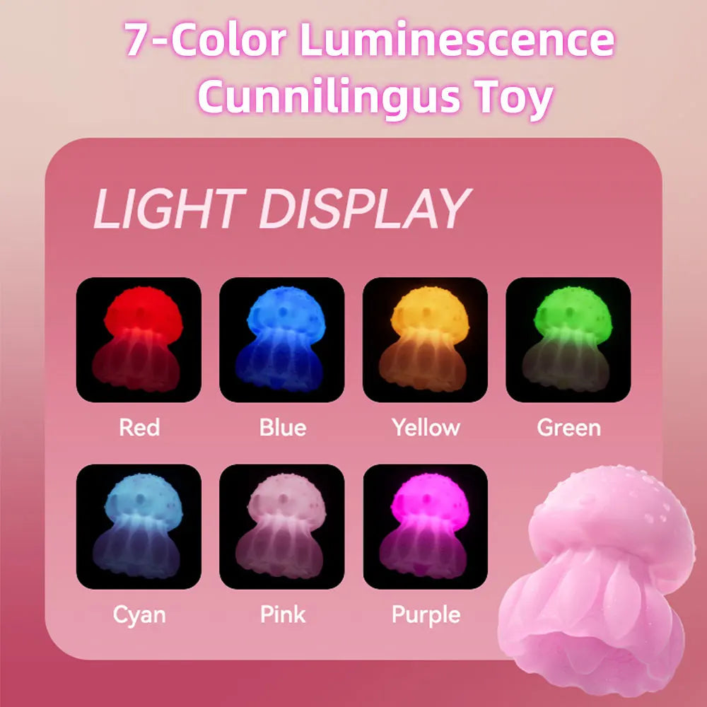 Jellyfish Tongue Vibrator with 10 vibration and licking modes, quiet rechargeable design with ambient night light