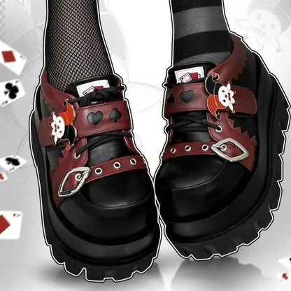 Joker Wild Card Platforms with playful card suit motifs and bold kawaii punk style shoes