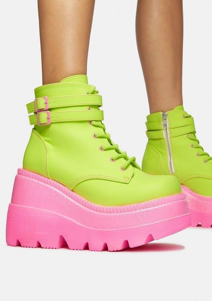 Bubblegum Jungle platform boots, statement baddie shoes for kawaii and pastel outfits