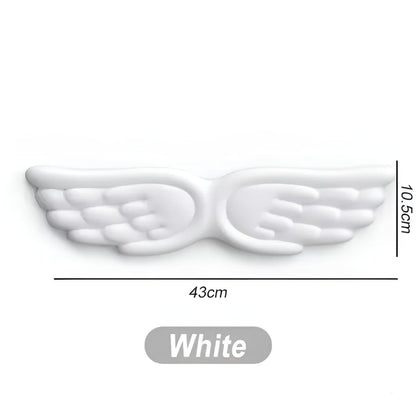 Kawaii angel wing wrist rest with soft memory foam and non-slip base, perfect for cozy desks and soft girl setups.