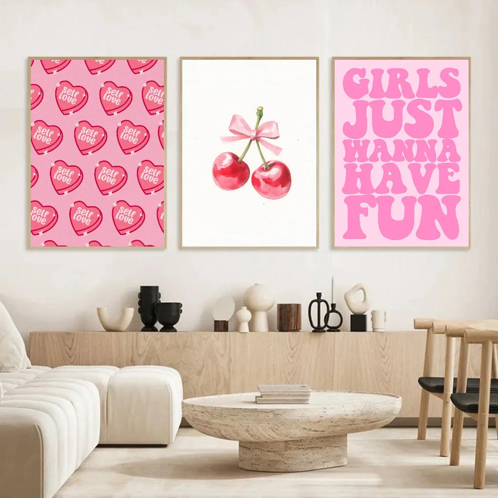 Kawaii Brighter Days Ahead pink poster with soft typography and sparkles, ABDL DDLG inspirational decor.