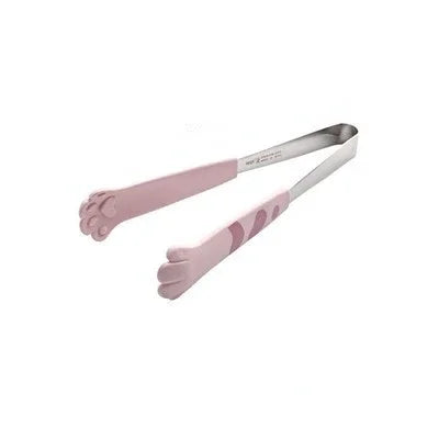 Kawaii cat paw kitchen tongs with pastel silicone grip for cute and practical cooking