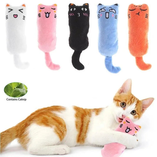 Kawaii catnip plush toy pillows in assorted colors for playful kitties