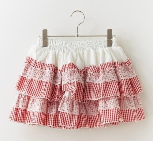 Kawaii country twirl skirt in classic plaid with ruffle hem for DDLG and cutecore looks