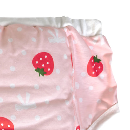 Kawaii cutecore strawberry training pants with playful design, perfect for DDLG or roleplay 💖✨